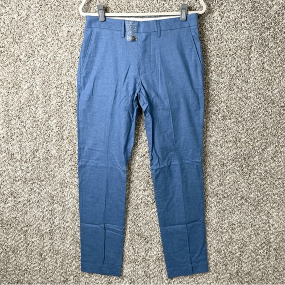 J. Crew Factory Dress Pants Men's 29x32 Blue Bedford Pleated Cotton NWT